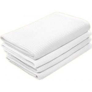 Набор вафельных полотенец  белого цвета  (3 шт.)